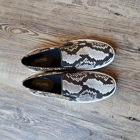 Michael Kors Shoes - Michael Kors Keaton Two-tone Python Embossed Print Slip-on Sneakers
